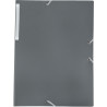 Chemise 3 rabats à élastiques en polypropylène opaque 4/10ème, gris cl