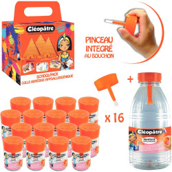 Valise 16 petits pots adhésive hypoallergénique + recharge 500g