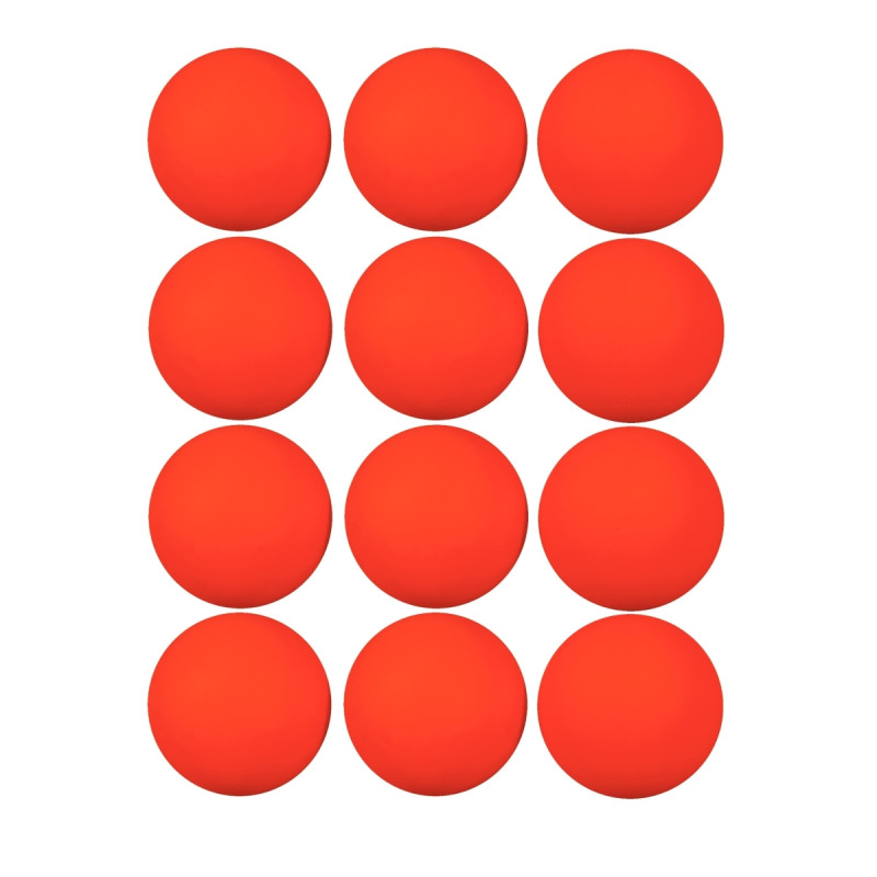 Lot de 12 balles de hockey orange