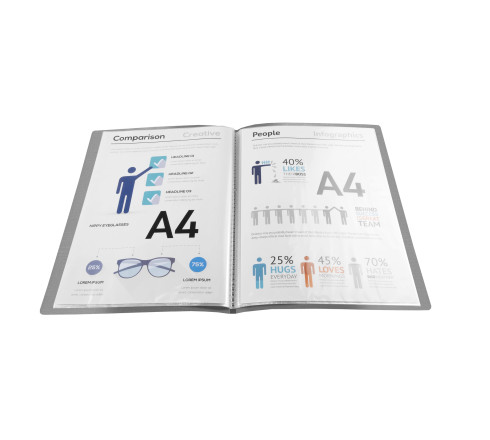 Protège-documents couverture carte semi rigide Teksto 40 vues - A4