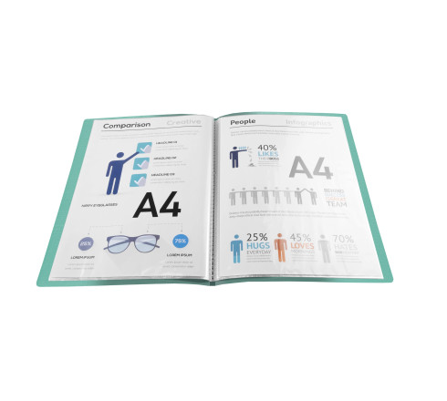 Protège-documents couverture carte semi rigide Teksto 40 vues - A4