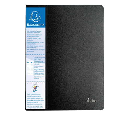 Protège-documents en polypropylène rigide avec porte étiquette 3 faces Up Line Opaque 160 vues - A4