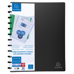 Protège-documents à anneaux et pochettes détachables 60 vues - A4