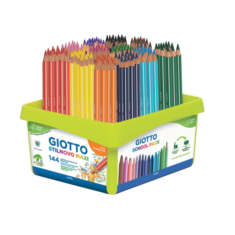 Schoolpack de 144 crayons de couleur Stinovo Maxi