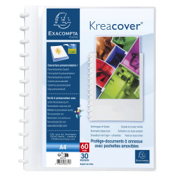 Protège-documents à anneaux et pochettes détachables KreaCover® 60 vues - A4