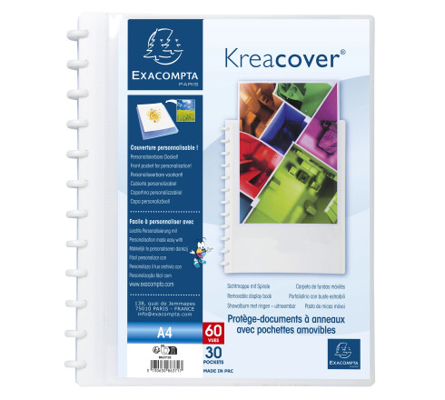Protège-documents à anneaux et pochettes détachables KreaCover® 60 vues - A4