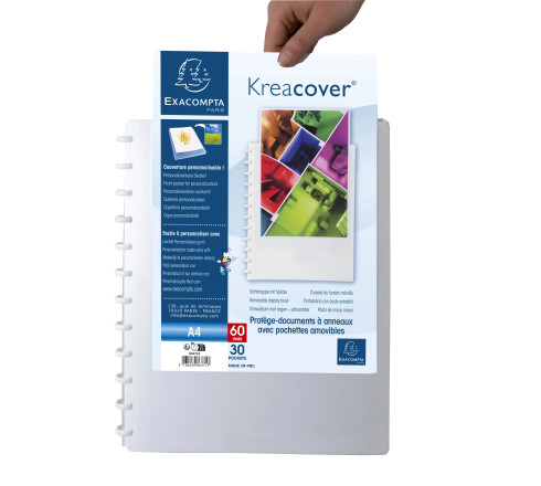 Protège-documents à anneaux et pochettes détachables KreaCover® 60 vues - A4