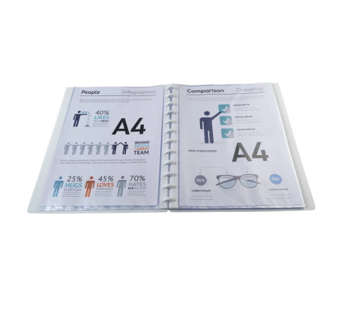 Protège-documents à anneaux et pochettes détachables KreaCover® 60 vues - A4