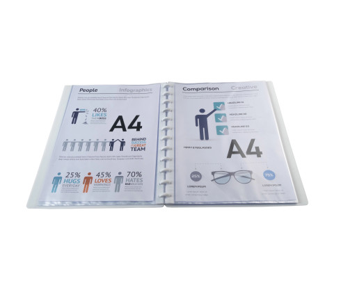 Protège-documents à anneaux et pochettes détachables KreaCover 80 vues - A4
