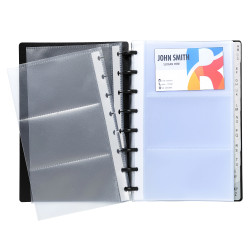 Porte-cartes de visite à anneaux et pochettes détaclables A5