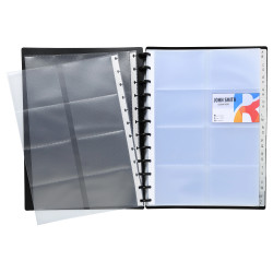 Porte-cartes de visite à anneaux et pochettes détachables A4