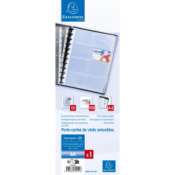 Porte-cartes de visite à anneaux et pochettes détachables A4