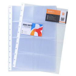 Paquet de 10 recharges pochettes pour porte-cartes de visite à anneaux A4
