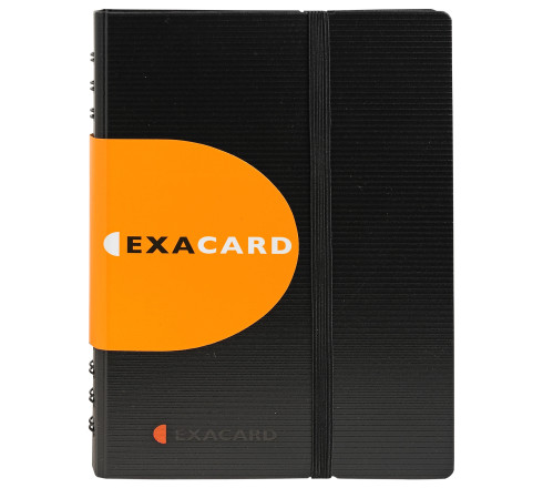Porte cartes de visite à pochettes détachables Exacard 120 cartes Exactive® - 20x14,5cm