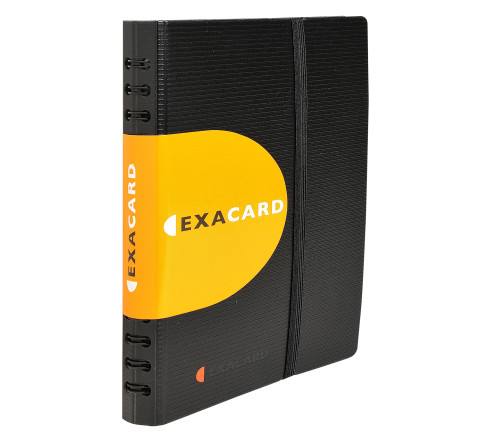 Porte cartes de visite à pochettes détachables Exacard 120 cartes Exactive® - 20x14,5cm