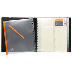 Porte cartes de visite Exacard à pochettes détachables 320 cartes Exactive® - 26,5x25cm