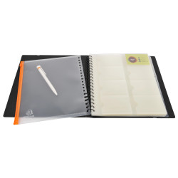 Porte cartes de visite Exacard à pochettes détachables 320 cartes Exactive® - 26,5x25cm