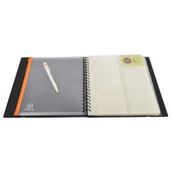 Porte cartes de visite Exacard à pochettes détachables 320 cartes Exactive® - 26,5x25cm