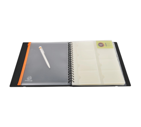 Porte cartes de visite Exacard à pochettes détachables 320 cartes Exactive® - 26,5x25cm