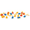 Lot de 22 véhicules en plastique, couleurs vives assortis