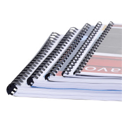 Boite 25 reliures spirales plastique 8mm