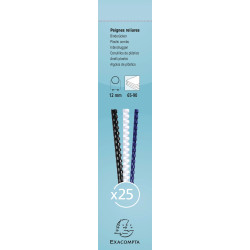 Boite 25 reliures spirales plastique 12mm