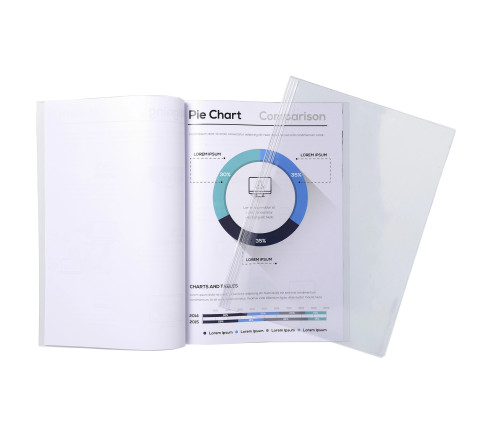 Sachet de 10 chemises de présentation pour relier avec Serodo PVC lisse 20x100e - A4