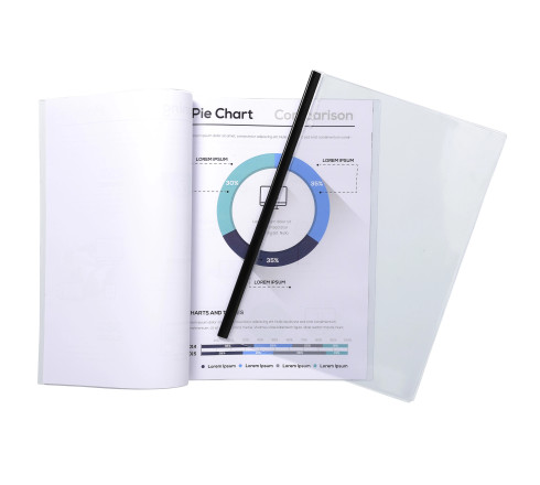 Sachet de 10 chemises de présentation pour relier avec Serodo PVC lisse 20x100e - A4