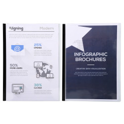 Sachet de 10 chemises de présentation pour relier avec Serodo PVC lisse 20x100e - A4