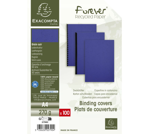 Paquet de 100 couvertures Grain cuir pour reliure A4