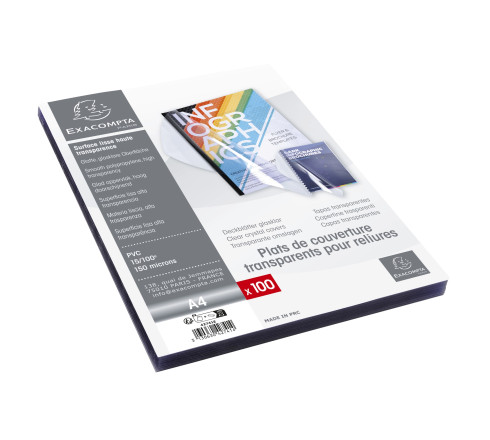 Boite de 100 plats pour relier PVC 15x100e - A4