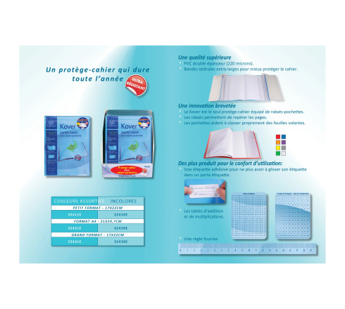 Protège-cahier translucide Kover® - 17x22cm