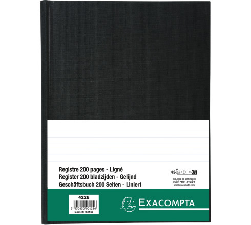 Registre 29,7x21cm ligné folioté 200 pages