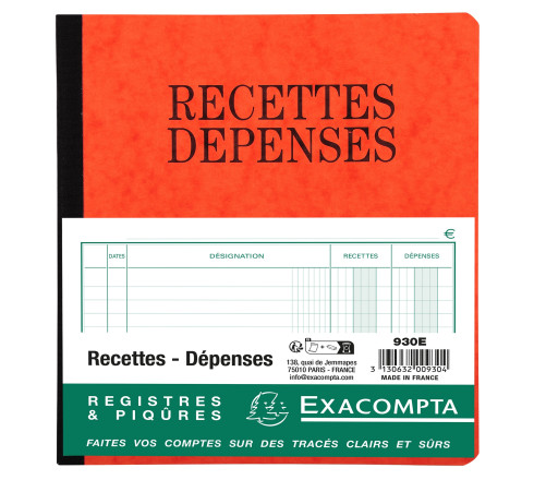 Piqûre 21x19cm recettes-dépenses 80 pages