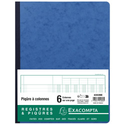 Piqûre 32x25cm 6 colonnes sur 1 page 31 lignes 80 pages