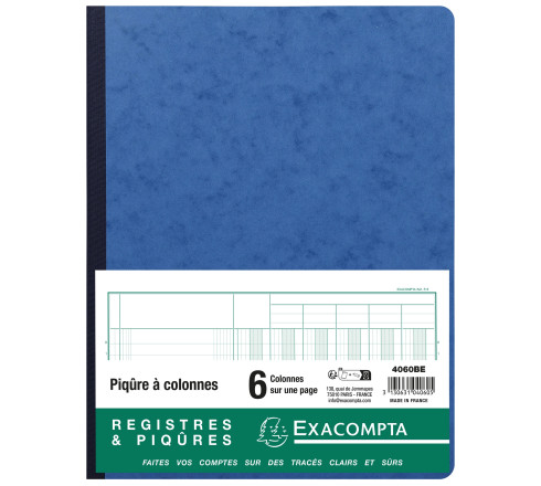 Piqûre 32x25cm 6 colonnes sur 1 page 31 lignes 80 pages