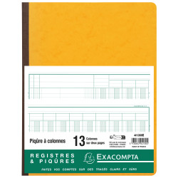 Piqûre 32x25cm 13 colonnes sur 2 pages 33 lignes 80 pages