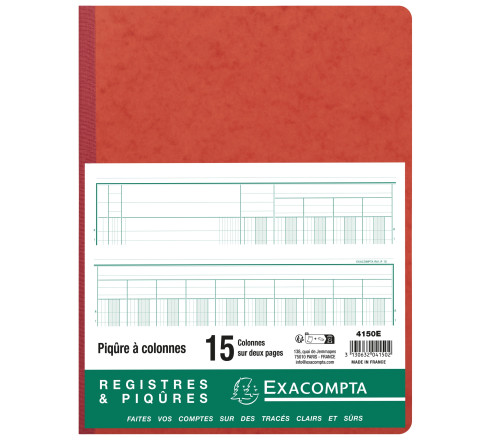 Piqûre 32x25cm 15 colonnes sur 2 pages 33 lignes 80 pages