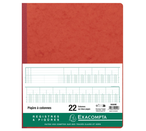 Piqûre 40x30cm 22 colonnes sur 2 pages 42 lignes 80 pages