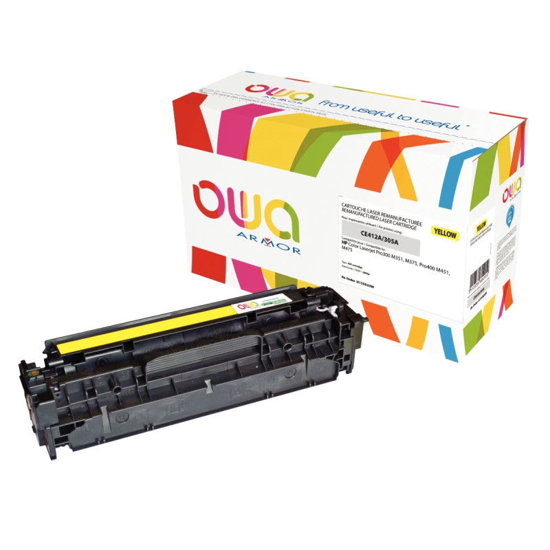 OWA cartouche laser jaune remanufacturée compatible HP 305A (CE412A)