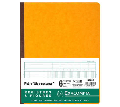 Piqûre 32x25cm à tête paresseuse 6 colonnes sur 1 page - 31 lignes - 80 pages