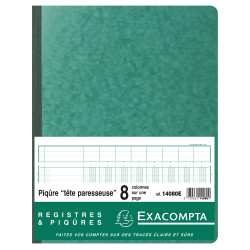 Piqûre 32x25cm à tête paresseuse 8 colonnes sur 1 page - 31 lignes - 80 pages