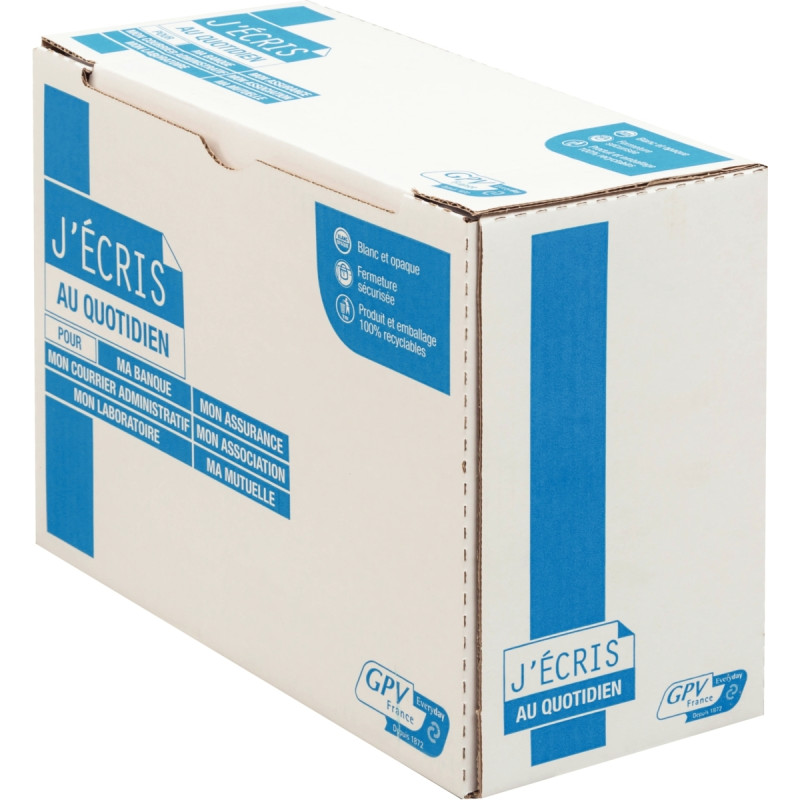 Boite de 250 pochettes kraft 229x324mm 90g autocollante fenêtre 50x100
