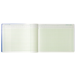 Piqûre Journal de caisse ou banque 29,7x38cm à tête paresseuse - collones ventilation : 17 débit, 9 crédit - 33 lignes - 80