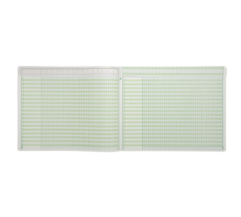 Registre 29,7x38cm à tête paresseuse 15 colonnes sur 1 page - 35 lignes - 200 pages