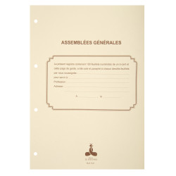 Recharge 297X210 Assemblées générales , Conseil d'administration 100 feuillets foliotés 90g + gardes