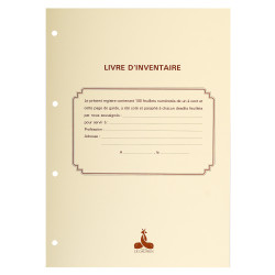 Recharge 297X210 Livre d'inventaire (&) Livre journal 150 feuillets foliotés 90g + gardes