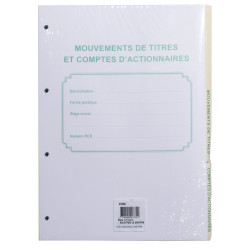 Recharge numérotée/perforée 58 feuillets unis blanc, épaisseur du papier 90g, avec gardes titrées pour classeurs Mouvements