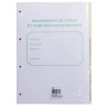 Recharge numérotée/perforée 58 feuillets unis blanc, épaisseur du papier 90g, avec gardes titrées pour classeurs Mouvements