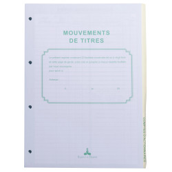 Recharge numérotée/perforée 58 feuillets unis blanc, épaisseur du papier 90g, avec gardes titrées pour classeurs Mouvements